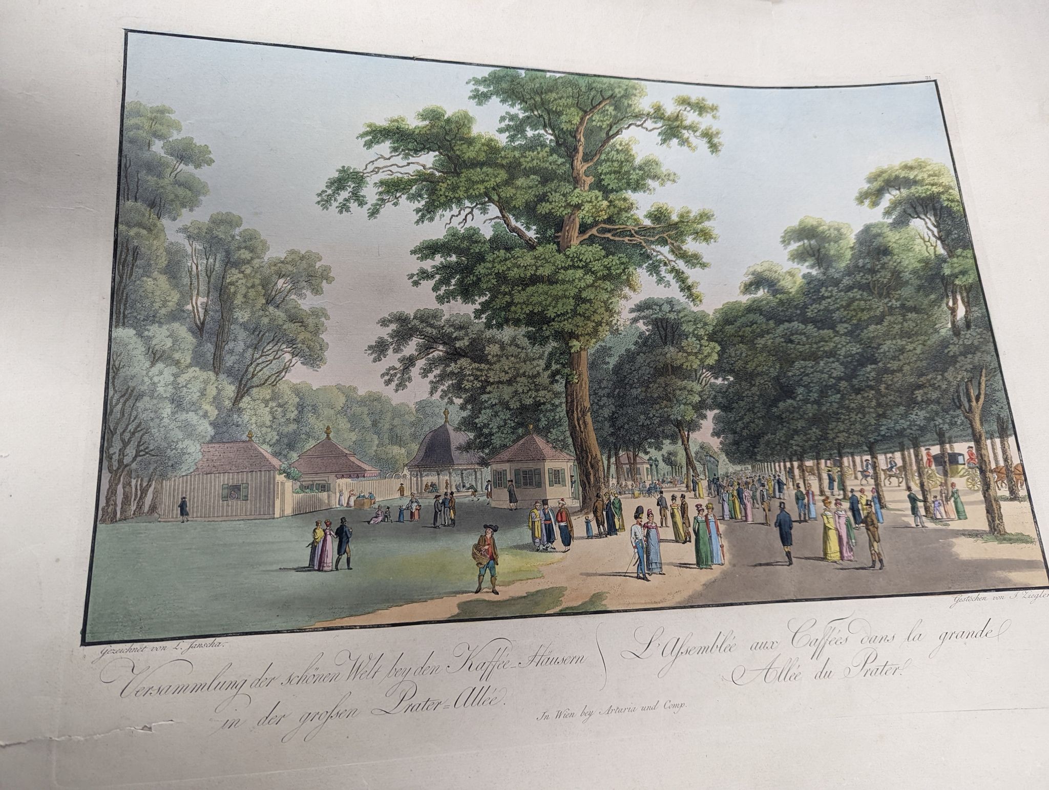 A folio of 19th century German and Austrian hand coloured prints and steel engravings Approx. 40 x 50cm.